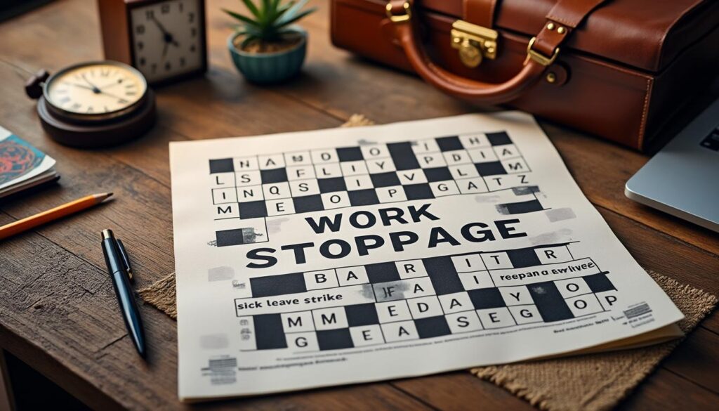 découvrez la définition du terme 'arrêt de travail' à travers notre jeu de mots fléchés. testez vos connaissances et enrichissez votre vocabulaire tout en vous amusant.