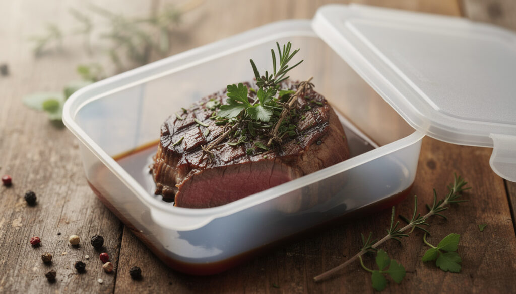 découvrez la recette du filet mignon ultra pro tupperware aux herbes avec un jus court savoureux, facile à préparer pour un repas gourmand et raffiné.
