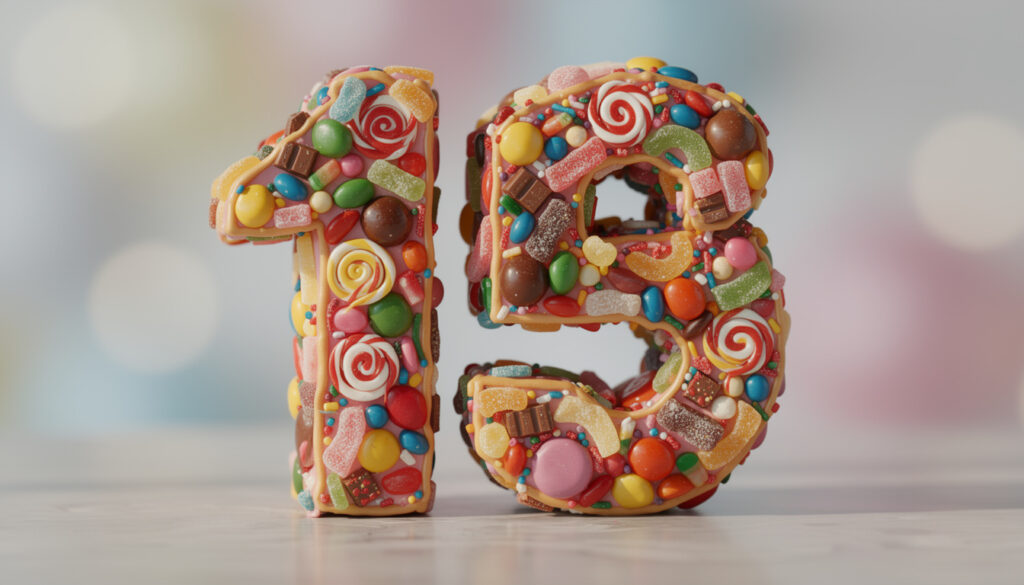 découvrez notre gâteau bonbon en forme de chiffre, parfait pour célébrer un anniversaire avec gourmandise et originalité.