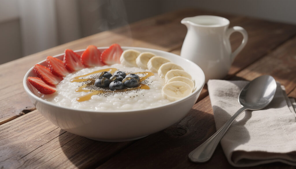 découvrez notre délicieux gruau de riz du petit déjeuner, une option saine et réconfortante pour bien commencer votre journée.