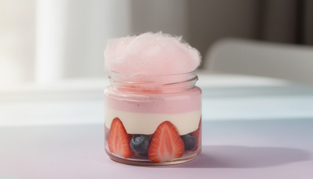découvrez notre recette originale de nuage barbe à papa revisité en verrine, un dessert léger et gourmand qui émerveillera vos papilles.
