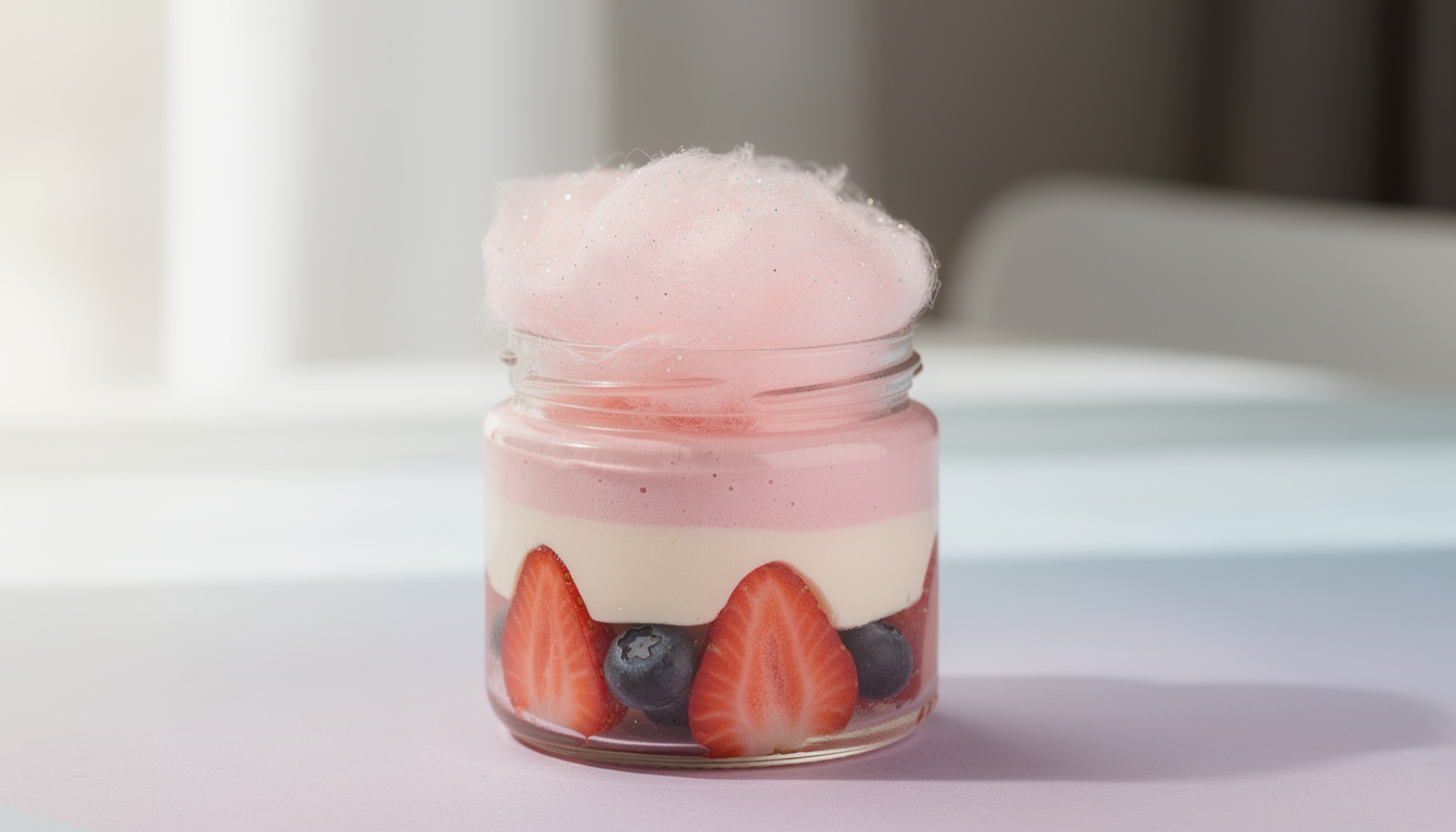 découvrez notre recette originale de nuage barbe à papa revisité en verrine, un dessert léger et gourmand qui émerveillera vos papilles.