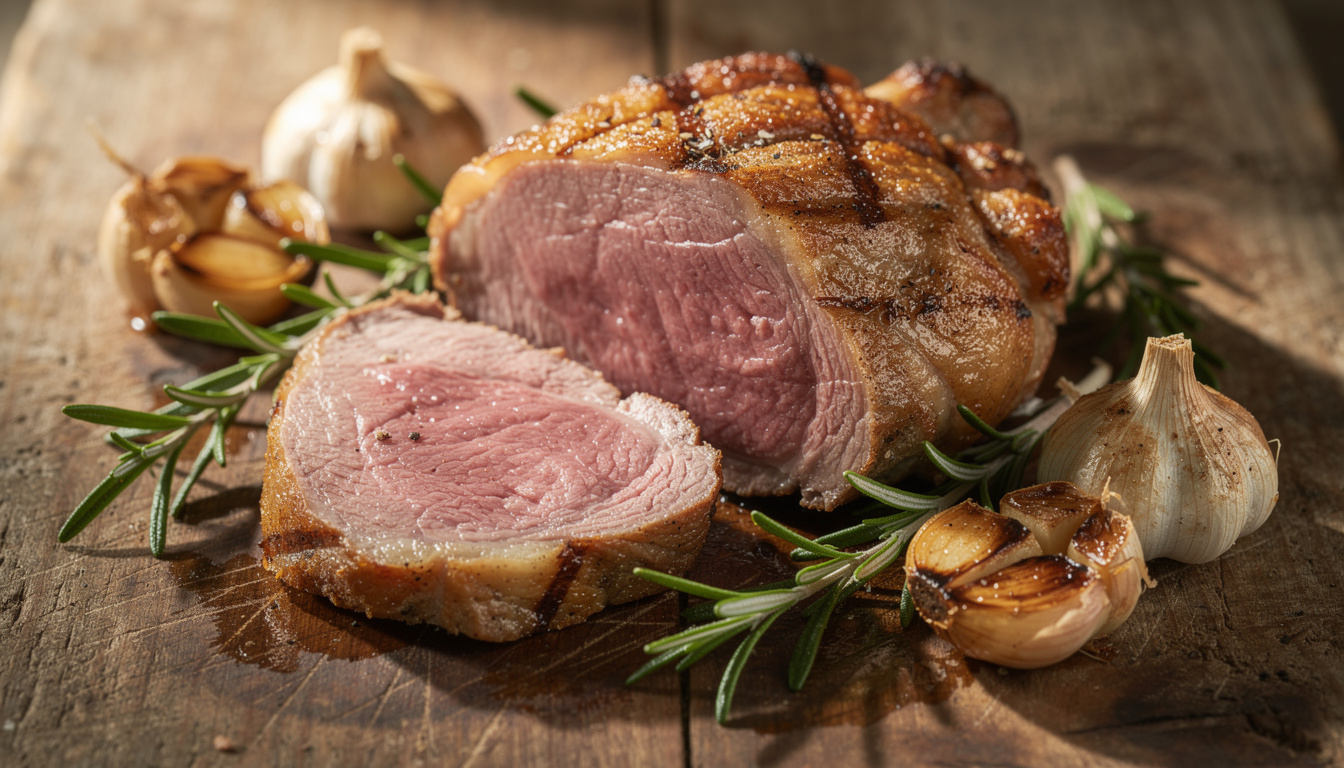 découvrez une délicieuse recette de tranche de gigot poêlée parfumée à l'ail et au romarin, pour un plat savoureux et raffiné à partager.