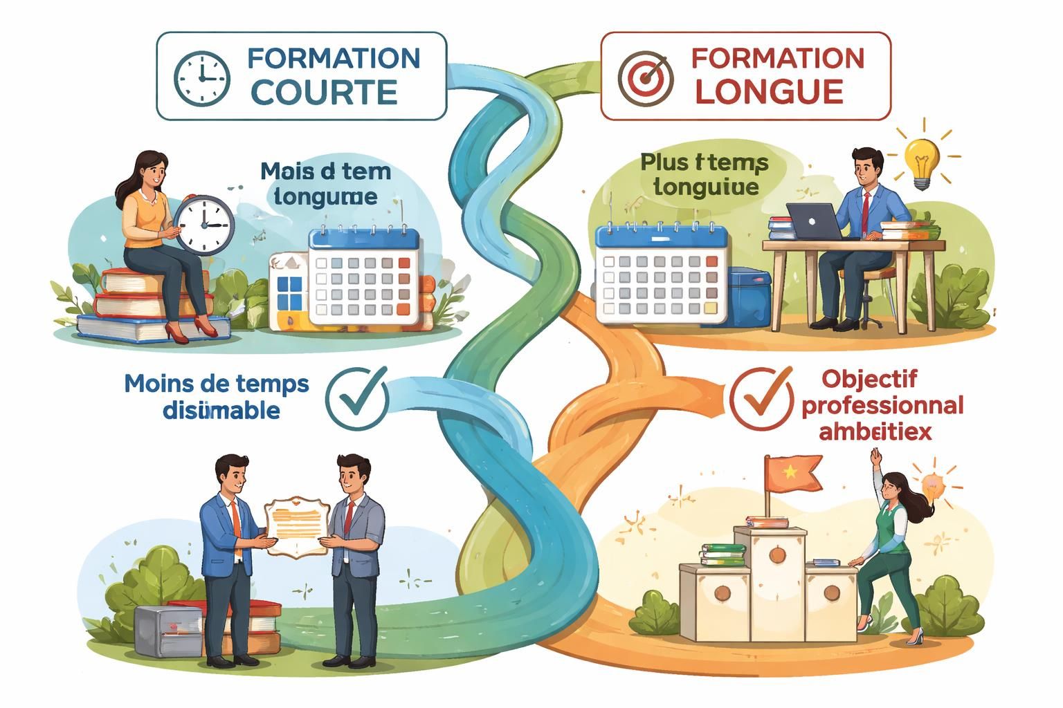 d&eacute;couvrez quel format de formation choisir entre court et long en fonction de vos objectifs professionnels et personnels pour maximiser votre apprentissage.