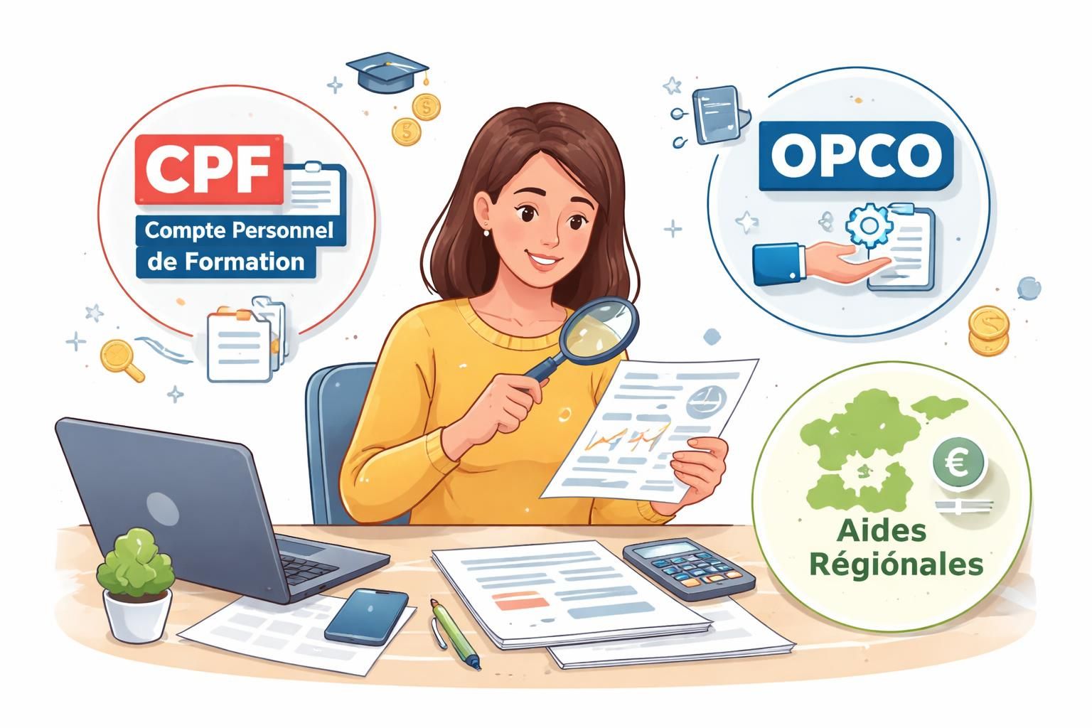 d&eacute;couvrez tout sur le financement de votre formation : cpf, opco, et aides r&eacute;gionales pour optimiser votre budget formation efficacement.